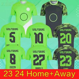 2023 2024 VfL Wolfsburgs Soccer Jerseys Rétro 2008-09 Ginczek Steffen 23 24 Chemises de football à domicile MBABU BROOKS Arnold Weghorst Uniformes Hommes Enfants Kits