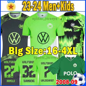 2023 2024 VFL Wolfsburg Soccer Jerseys Retro 2008-09 GinCzek Steffen 23 24 Home Away Mbabu Brooks Arnold Weghorst Uniforms de formation Hommes Kits Kits Kits Football Shirts