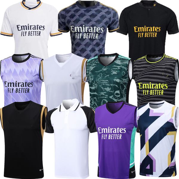 2023 2024 VINI JR camisetas de fútbol 23 24 chaleco entrenamiento CAMAVINGA TCHOUAMENI REAL MADRIDS VALVERDE HAZARD MODRIC camiseta hombres uniformes camiseta de fútbol