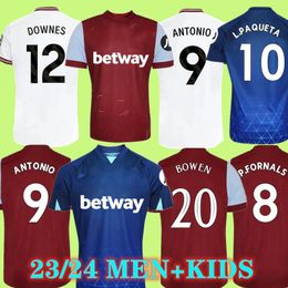 2023 2024 wEsT HaMs Voetbalshirt Finale Praag BOWEN RICE SCAMACCA Voetbalshirts Heren UNITEDS WARD PROWSE ANTONIO FORNALS PAQUETA Wit Derde 3e LANZINI