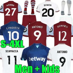 2023 2024 West Hams Soccer Jersey Final Prague Bowen Rice Scamacca Chemises de football 23 24 Hommes Uniteds Benrahma Antonio Fornals LANZINI PAQUETA Blanc Troisième 3ème LANZINI