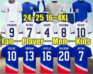 2023/2024 Wereldbeker Verenigde Staten Pulisic Soccer Jerseys McKennie Reyna McKennie Weah Swanson Usas Morgan Rapinoe Men Woman / Kids Kit voetbalshirt