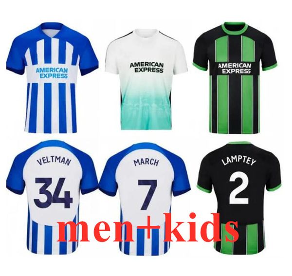 2023/24 ANSU FATI Brighton Soccer Jerseys 2024 PEDRO BHAFC LAMPTEY WEBSTER DUNK Chemises Hommes MARS GROSS LALLANA VELTMAN Édition Limitée Uniformes de Football Kit Enfants