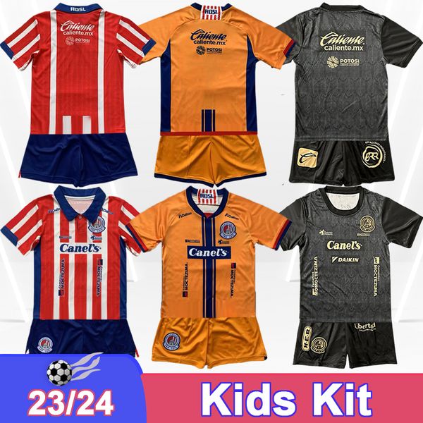 2023 24 Atlético de San Luis Jerseys Kits Kit Murillo Martinez Sanabria Home Away Traje para niños Camisas de fútbol Uniformes de manga corta