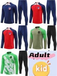 2023 24 AtlEtico Madrids Football Football Survêtement TrackSuit Train Hommes et Enfants Kit Chandal Survetement Formation Costumes Football Chemise de sport à manches courtes