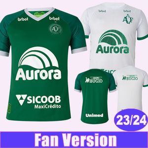 2023 24 Maillots de football brésiliens Chapecoense pour hommes LUIZINHO Home Green Away White Football Shirts Uniforme à manches courtes