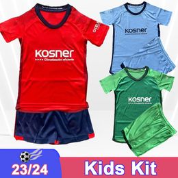 2023 24 CA OSASUNA NACHO VIDAL KID Kit Soccer Jerseys David Garcia Cote R. Torres Manu Sanchez Budimir Home Away 3rd Child Football Shirts