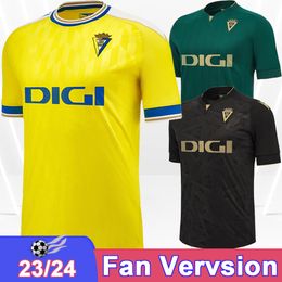 2023 24 Cadiz Mens Soccer Jerseys Sobrino A. Negredo Brian R. Alcaraz Fali I. Alejo M. Mbaye Home Yellow Away 3rd Football Shirts Uniforms