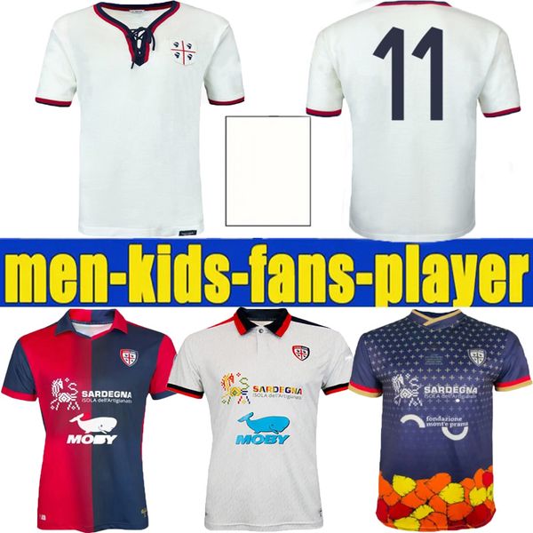 2023 24 Cagliari Calcio Obert Mens Soccer Jerseys 69 70 Special Edition Nandez Viola Lapadula Zappa Home Away 3rd Football Shirt Uniforms à manches courtes 1969 1970