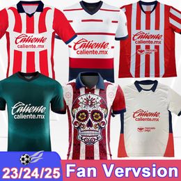 2023 24 Chivas Mens Soccer Jerseys A. Vega Rios Perez L. Brizuela Guzman R. Cisneros Home Away 3rd Football Shirts Short à manches courtes