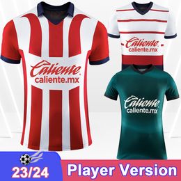 2023 24 Chivas Player Version Soccer Jerseys Rios A. Vega Perez L. Brizuela Guzman Home Away 3rd Football Shirts korte mouw uniformen