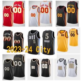 Maillot de basket-ball City 2023/24 Trae 11 Young Dejounte 5 Murray Bogdan 13 Bogdanovic Clint 15 Capela De'Andre 12 Hunter Onyeka 17 Okongwu Bruno 24 Fernando Edition