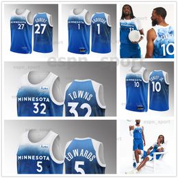 Maillots Timberwolve City Edition 2023-24 Anthony Edwards Mike Conley Karl-Anthony Towns Rudy Gobert Kyle Anderson Jaylen Clark Maillot MIN du Minnesota