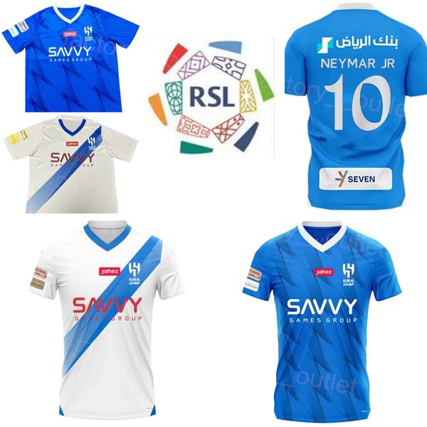 2023-24 Club Al Hilal Soccer Jersey Saudi 10 Neymar Jr 77 Malcom 70 Mohammed Jahfali 1 Abdullah al-Mayouf 29 Salem al-Dawsari 56 Mohammed Al-Qahtani Football Shirt Kits Kits