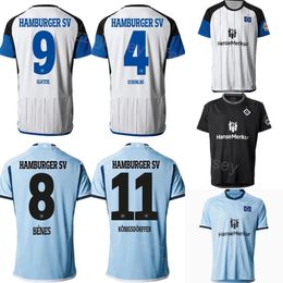 2023-24 Club Hamburger SV 27 DOMPE voetbalshirt 28 MUHEIM 14 REIS 3 HEYER 22 VAN DER BREMPT 23 MEFFERT 5 HADZIKADUNIC 8 BENES 9 GLATZEL 18 JATTA voetbalshirtsets FC