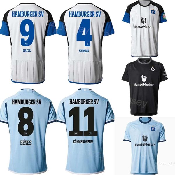 2023-24 Club Hamburger SV 27 DOMPE Camisetas de fútbol 28 MUHEIM 14 REIS 3 HEYER 22 VAN DER BREMPT 23 MEFFERT 5 HADZIKADUNIC 8 BENES 9 GLATZEL 18 JATTA Kits de camiseta de fútbol FC