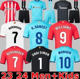 2023 24 Club Voetbalshirts BERENGUER 2023 2024 MUNIAIN Athletic Bilbao Home Away WILLIAMS Voetbalshirt RAUL GARCIA VILLALIBRE Jersey Sancet66666