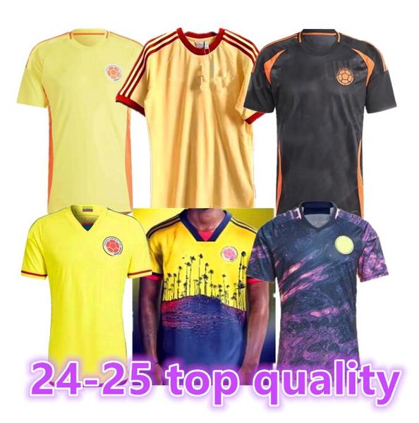 2024 2025 Colombia fuera Jerseys de fútbol 23 24 25 FALCAO James Camisa de fútbol de fútbol CUADRADO Men Men Kids Kit Camiseta de Futbol Maillot S-2xl Uniform8866
