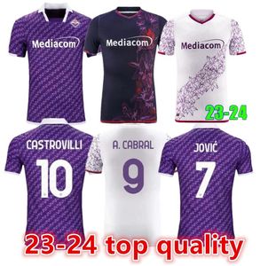 2023/24 camisetas de fútbol de Fiorentina J. IKONE 2023/24 CASTROVILLI ERICK camiseta de Florencia ACF JOVIC A. CABRAL Milenkovic C.Kouame camiseta de fútbol para hombres