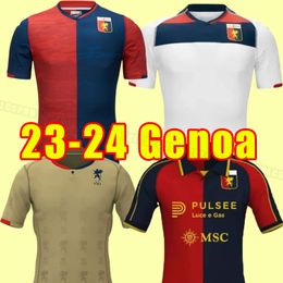 2023/24 Genoa Soccer Jerseys 2024 Ekuban Shirts Mens Cricket Puscas coda Home Away Football Uniforms Anniversary Fouth