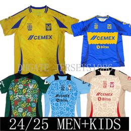 24/25 Gignac Tigres Uanl Soccer Jerseys Away 2024 2025 Mexico Liga Earth Day MX Vargas Aquino Pizarro Nicolas F. Thauvin Football Shirts Maillots XXXL 4xl