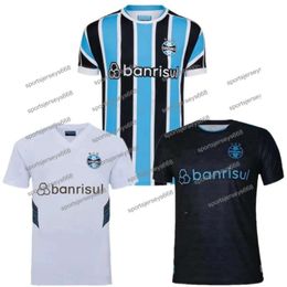 2023/24 Gremio Soccer Jerseys 2024 Suarez Ferreira Luan Shirs Hommes Geromel Kannemann Bitello Accueil Troisième Fooball Uniformes Enfants