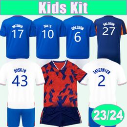 2023 24 Hagi Davis Kids Kit Soccer Jerseys Colak Tavernier Cantwell Kamara Matondo Home Azul Away 4th portero Camisa de fútbol de fútbol Uniformes