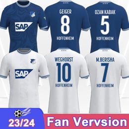 2023 24 Hoffenheim Mens voetbaltruien Stiller Becker Che John Asllani Georginio Bebou Dabbur Bruun Larsen Rudy Home Away Football Shirts