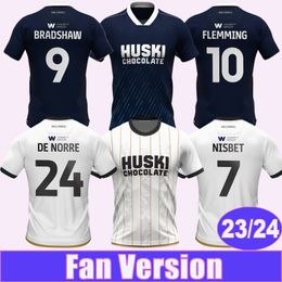 2023 24 HONEYMAN Heren Voetbalshirts COOPER SAVILLE FLEMING LEONARD BRADSHAW Thuis Blauw Uit Voetbalshirt Korte Mouw Uniformen