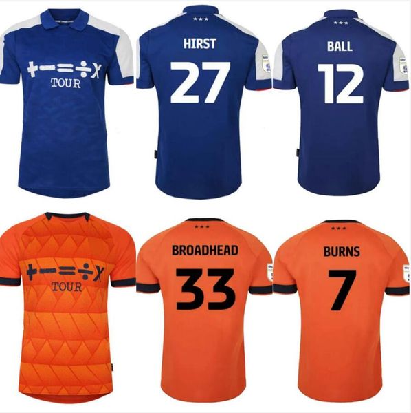 2023-24 Ipswich Town Soccer Jerseys Burns Hirst #27 Burns #7 Broadhead #33 Luongo #25 Ball 12 Chaplin #10 23 24 Camisetas de fútbol de Jersey de casa en casa