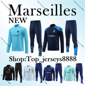 2023 24 Kids Marseille Trascksuit Payet Soccer Jersey Men Training Suit 23/24 Olympique de Marseille Survetement Maillot Foot Manches longues Sportswear