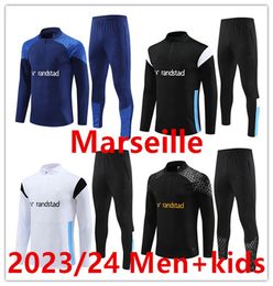 2023/24 Survêtements de football pour hommes MILIK PAYET 23 24 Fottball Training Suit Veste Maillot de Foot Olympique OM Survêtement Football Jogging Kit