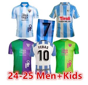 2024 25 Camiseta Malaga CF Soccer Jersey 120 ANIVERSARIO KIDS KIT Remake rétro 24/25 Home Away Football Shirts Men Bustinza M. Juande Ramon Febas Alex Gallar Sol Munoz8