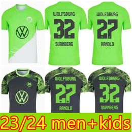 2023 24 hombre + niños VfL Wolfsburg camisetas de fútbol LACROIX VAN DE VEN 23 24 ARNOLD SVANBERG camiseta de fútbol MARMOUSH WIND WALDSCHMIDT WIMMER NMECHA GERHARDT kit