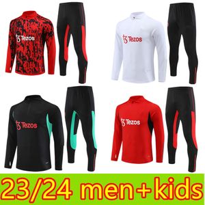 2023 24 Men+Kids Tracksuits Maguire Martinez B.Cernandes Lange mouw voetbaltraining 23 24 Eriksen Casemero Antony Training Suit jogging sets 8d3