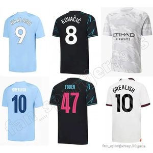 2023/24 HAALAND Mans CiTies Soccer Jersey 2024 Nouvel An chinois Dragon KOVACIC GREALISH DE BRUYNE J. ALVAREZ BERNARDO Hommes FODEN RODRIGO DOKU Maillot de football Kit enfants