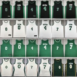 2023-24 New City Basketball Jerseys 0 Jayson 4 Jrue Tatum Holiday Jaylen 7 Marron Vert Blanc Maillot cousu pour hommes S-XXXL