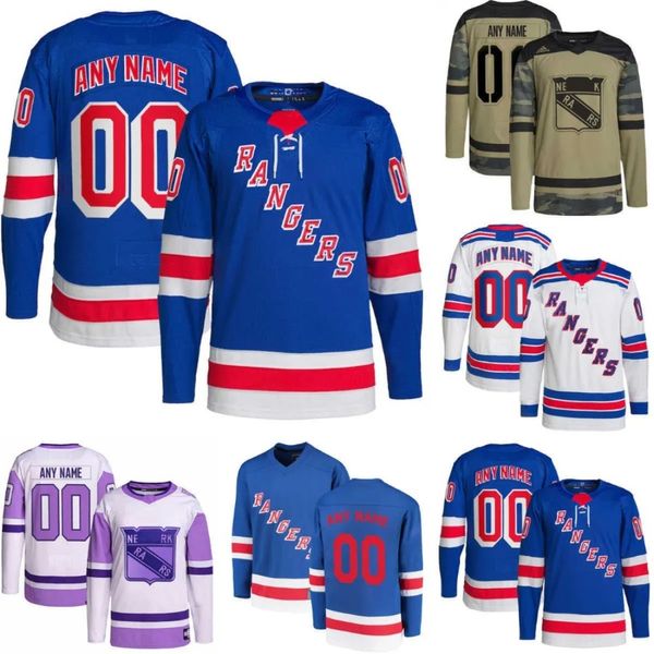 Maillots de hockey personnalisés Rangers de New York Hommes Adam Fox 11 Mark Messier 31 Igor Shesterkin 20 Chris Kreider 10 Artemi Panarin 93 Mika Zibanejad 36 Anton Blidh Filip Chytil