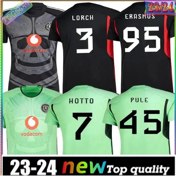 2023 24 Orlando Pirates Erasmus Maillots de football pour hommes Lorch Maswanganyi Hotto Pule LEPASA MONARE MATROSE TIMM Chemises de football à domicile 66666