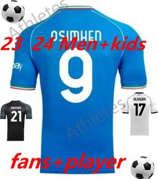 2023 24 OSIMHEN Maillot de football pour hommes ANGUISSA Maglia KVARATSKHELIA Napoli 23 24 ZIELINSKI JAE Haut de football Maglia da calcio LOZANO SSC Ensemble pour enfants