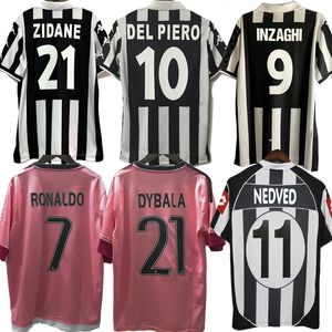 Juventus Voetbalshirt 1997 98 99 00 Piero Davids Livia Zidane Voetbalshirts11 12 Pirlo Chielini Buffon 14 15 16 Ronaldo Di Barra Pierno Pogba roze trui
