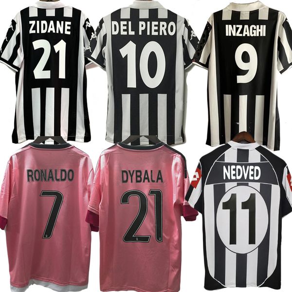 Maillot de football Juventus 1997 98 99 00 Piero Davids Livia Zidane Maillots de football11 12 Pirlo Chielini Buffon 14 15 16 Ronaldo Di Barra Pierno Pogba maillot rose