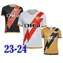 2023 24 Rayo Vallecano BEBE VALENTIN Maillots de football pour hommes ISI TREJO ALVARO GARCIA 23-24Home Away 3ème Chemises de football Uniformes à manches courtes