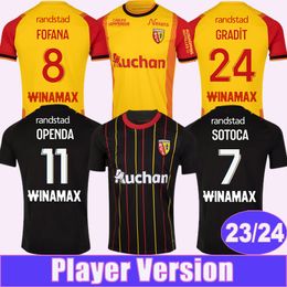 2023 24 RC Lens FOFANA SOTOCA Palyer Versie Heren Voetbalshirts MEDINA BOURA GRADIT Home Away Korte Mouw Voetbal shirts