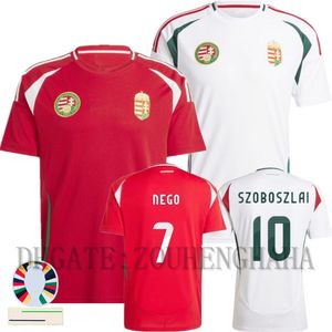 Camisetas Hungría camiseta de fútbol 2024 Eurocopa Equipo nacional húngaro Local Rojo Visitante Blanco SZOBOSZLAI Camisetas de fútbol GAZDAG ROLAND