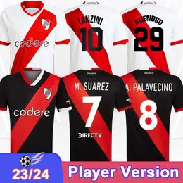2023 24 River Plate Player Versie Voetballen Jerseys M.Borja Perez Palavecino de la Cruz Home Wit 3e zwart voetbalhemd met korte mouwen uniform