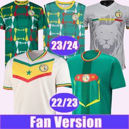 2023 Senegal Nationale Team Voetbalshirts Heren KOULIBALY GUEYE KOUYATE SARR DIA MANE JACKSON ISMAILA SABALY Groen Wit Voetbalshirts