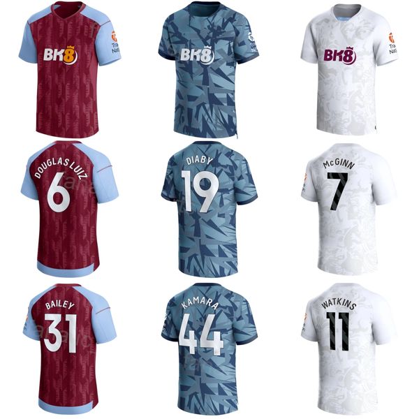 2023-24 Football 12 Lucas Digne Jersey Club 19 Moussa Diaby 11 Ollie Watkins 6 Douglas Luiz 1 Emiliano Martinez 14 Pau Torres Kits de maillots de football Uniforme ASiDunWeiLa