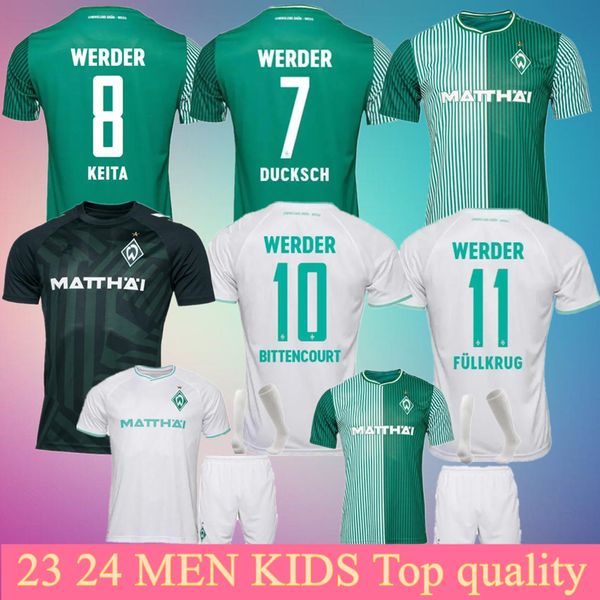 2023 24 Soccer SV Werder Bremen Jersey 23 24 FC 6 STAGE 7 DUCKSCH 17 NJINMAH 8 WEISER 20 SCHMID 13 VELJKOVIC 36 PIEPER 3 JUNG Manches courtes 32 FRIEDL Maillot de football Kits enfants