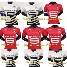 2023 24 Stade Rennais TERRIER BOURIGEAUD Heren spelersversie Voetbalshirts DOKU THEATE KALIMUENDO GOUIRI MAJER SANTAMARIA Home Rood Uit 3e voetbalshirts